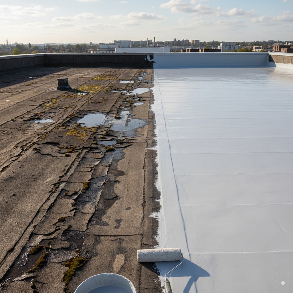 Naprawa dachu z papy bez demontażu.